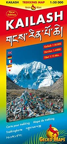 Kailash Trekking Map: Kailash 1:50000, Darchen 1:4000, Tibet 1:12 Mill. Bilingual Map: Tibetisch-Römisch. Legende: Engl., Dt., Ital., Franz., Tibet., Japan