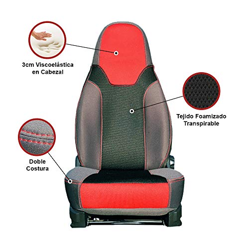 kfoam.es Pack 2 Fundas de Asiento Premium para Autocaravanas y Furgonetas Camper Fiat Ducato, Peugeot Boxer y Citroën Jumper (+2006)