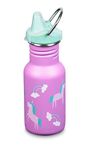 Klean Kanteen Kid Classic Narrow 12oz (W/Sippy Cap) Botella, Unisex Adulto, Color fantasía (Unicorns), 12 oz