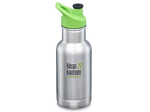 Klean Kanteen Kid Kanteen, K12KVCPPS, aislada al vacío 12oz (354 ml) con Cap Sport (Nuevo 2019) (Paper Dinos)