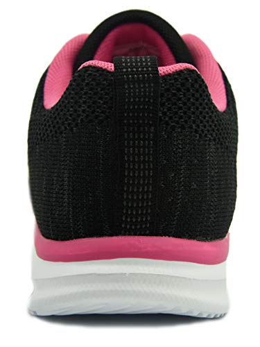 Knixmax-Zapatillas Deportivas para Mujer Zapatillas de Running Fitness Sneakers Zapatos de Correr Aire Libre Deportes Casual Zapatillas Ligeras para Correr Transpirable Negro Rosa 38EU