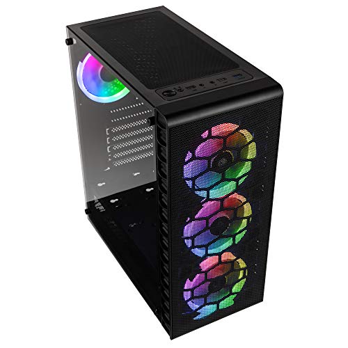 KOLINK Observatory Lite Mesh Midi Tower PC Caja ATX RGB PC Case Gaming PC Case, Tempered Glass Computer Gehäuse Gaming Tower, PC Case with Ventilador, Computer Gehäuse Gaming