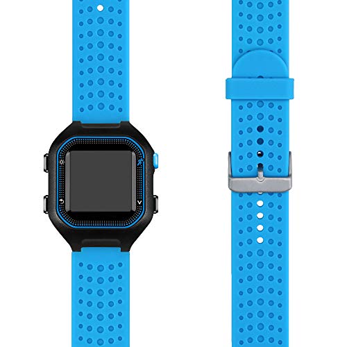 kwmobile Pulsera Compatible con Garmin Forerunner 25 (L - 40 x 47 x 13.9 mm) - Correa para Reloj Inteligente Silicona TPU Azul