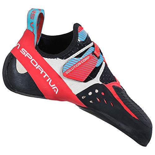 LA SPORTIVA Solution Comp Woman, Zapatillas de Escalada Mujer, Hibiscus/Malibu Blue, 38 EU