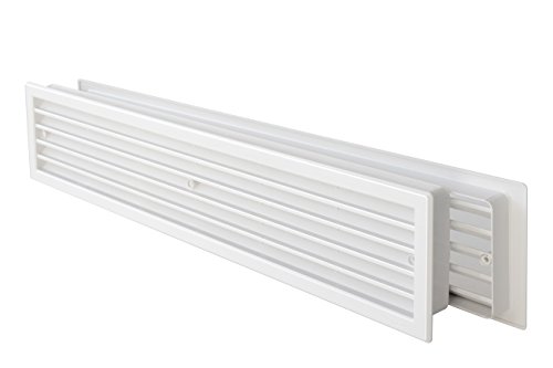 La Ventilazione PTT459B Rejilla de ventilación telescópica de plástico Rectangular 452 x 90 mm, Color Blanco, 452x90 mm