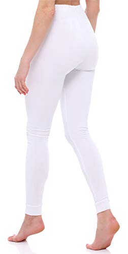 Ladeheid Leggins Térmicos Largos Mujer LA40-149(Blanco, L)