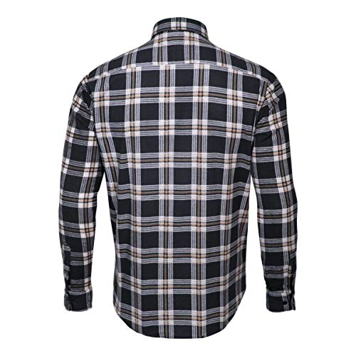 Lahti Pro – Camisa de hombre de franela, 100% algodón, a cuadros – CE/EN 340, Azul, LPKF2S