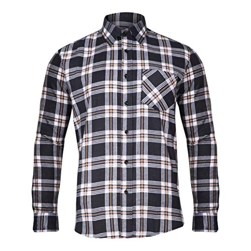 Lahti Pro – Camisa de hombre de franela, 100% algodón, a cuadros – CE/EN 340, Azul, LPKF2S