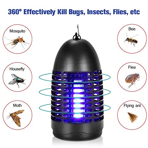 Lámpara Antimosquitos Eléctrico, Mosquito Lámpara Trampa de 7W con Luz UV, Matamoscas Eléctrico de Alta Eficiencia, Trampa de Insectos para Interior y Exterior, contra Mosquitos, Moscas, Polillas ect