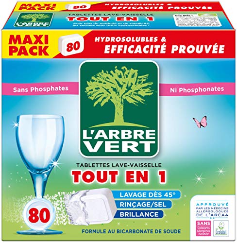 L'arbre vert Tablettes Lave-Vaisselle Hydrosolubles tout en 1 80 Doses Nouveau