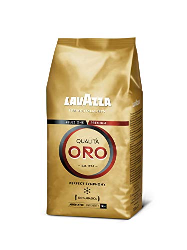 Lavazza Café en Grano, Qualità Oro Perfect Symphony, Café Espresso 100% Arábica Redondo y Aromático, Paquete de 500 g