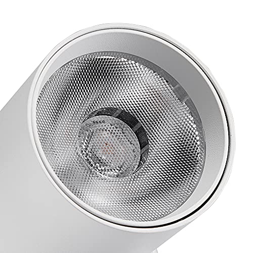 LED Aufbaustrahler Moderne Deckenleuchte 9W CRI>90 Vertikal Horizontal gedreht, ø60mm 3000K Wandleuchte für Wohnzimmer Büro Gewerbe Kinderzimmer Küche, Weiß