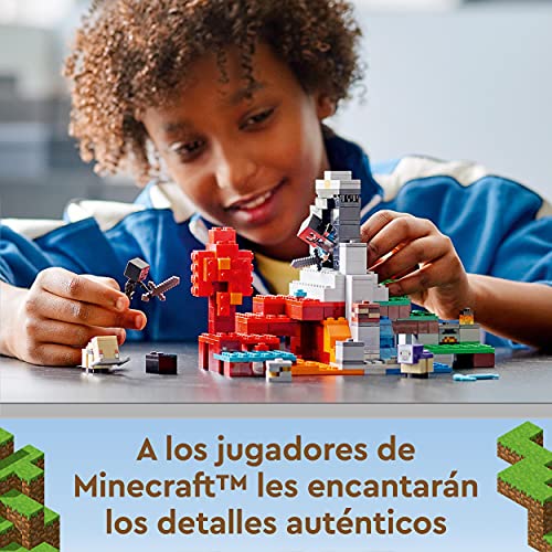 LEGO 21172 Minecraft El Portal en Ruinas Juguete de Construcción para Niños de 8 Años y Más con Mini Figuras