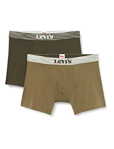 Levi's Irregular Stripe Waistband Men's Boxer Briefs, Green Combo, L para Hombre