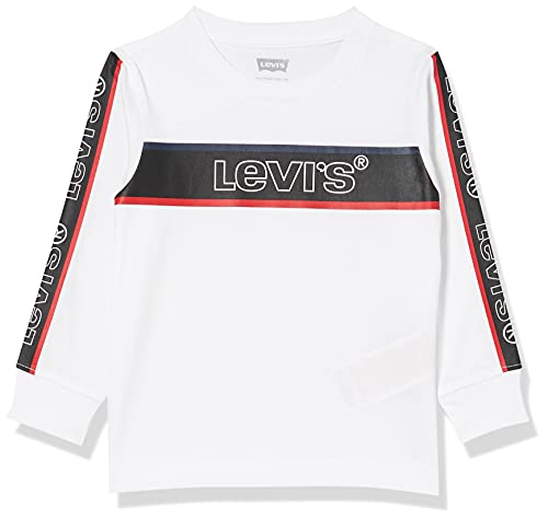 Levi's kids Lvb Long Slv Graphic tee Shirt Camiseta, Blanco, 12 Años para Niños