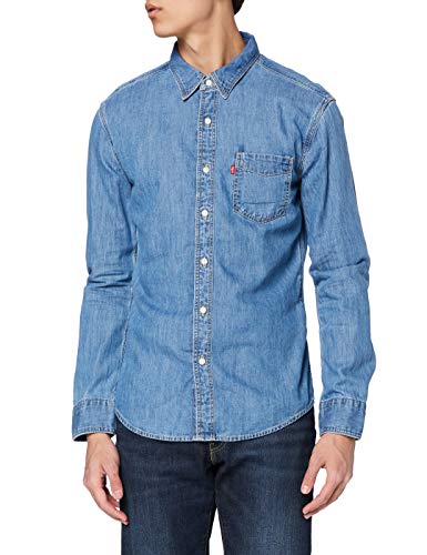 Levi's Sunset 1 Pkt Slim Camisa, Cotton Tencel Mid Worn, M para Hombre