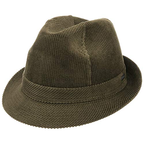 LIPODO Sombrero de Pana Molinar Hombre - Trilby con cordón Verano/Invierno - 59 cm Verde Oliva