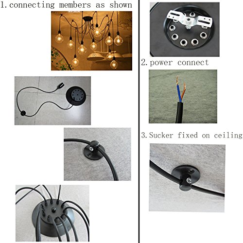 Lixada Lámpara de araña, 9 luces, lámpara colgante, iluminación de techo (9 brazos)