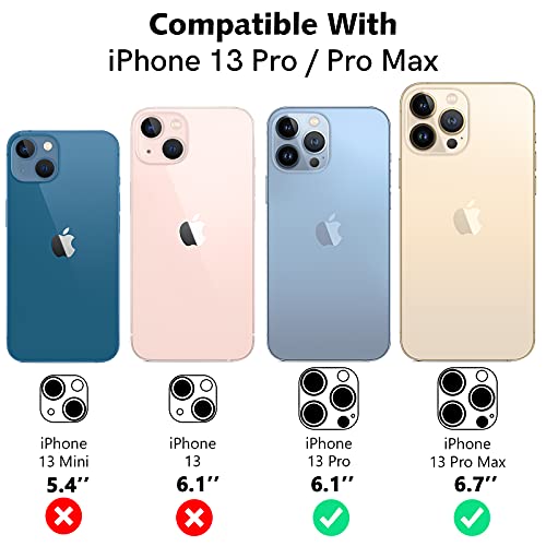 LK 3 Pack Camara Trasera Lente Pantalla Compatible con iPhone 13 Pro/13 Pro MAX Potector de Camara, Protector Camara VidrioTemplado, 9H Dureza,HD Vidrio Templado,Sin Burbujas, Anti-Arañazos