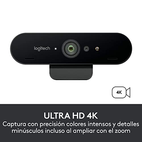 Logitech Brio Stream Webcam, Streaming Full HD 1080p/60fps, Edición Streaming, Superrápida, Corrección de Iluminación HD, para Skype/Google Hangouts/FaceTime, Para Gaming, Portátil/PC/Mac, Color Negro