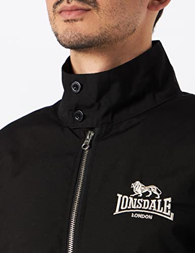 Lonsdale London Harrington - Chaqueta de Hombre Ajustada Negro Negro Talla:Medium