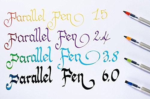 Lote 1 Pluma Caligráfica Pilot Parallel Pen plumin 3.8 mm Recargable + Caja con 6 Recambios Color Negro Pluma Pilot Parallel Pen