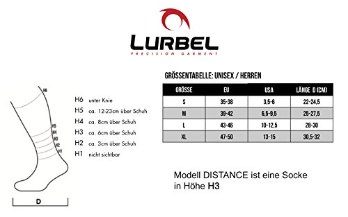 Lurbel Distance - Calcetines cortos para correr y deporte, antibacterianos, transpirables, con acolchado y protección contra ampollas, para hombre y mujer, color Azul pista, tamaño 35-38/ Small