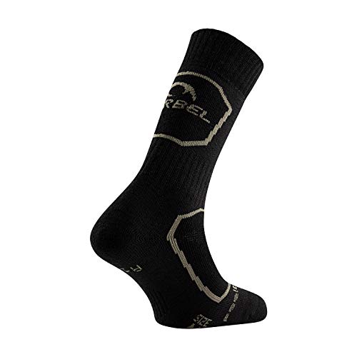 Lurbel Everest, Calcetines térmicos, Calcetines de lana, Calcetín de Expedición, Calcetín para Trekking, Calcetines sin costuras, transpirables y Anti-olor, Unisex. (NEGRO - VERDE, PEQUEÑA - S)