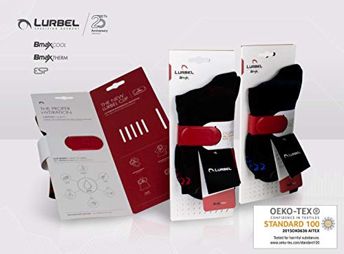 Lurbel Gravity - Calcetines cortos de compresión para deporte, antibacterianos y ergonómicos, para hombre y mujer, gris-negro, 39-42