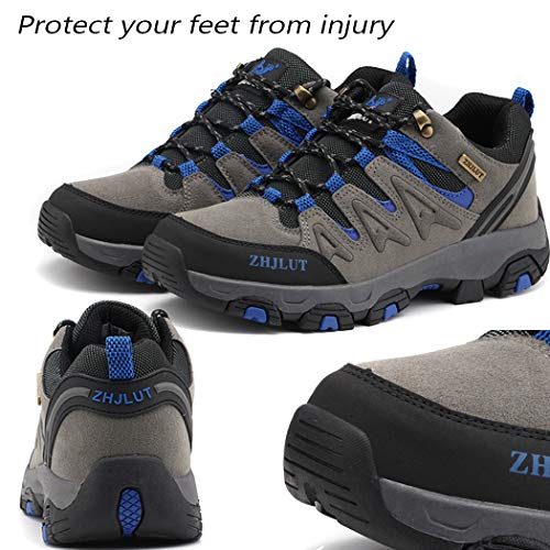 Lvptsh Zapatillas de Trekking para Hombre Botas de Montaña Zapatillas de Senderismo Calzado de Trekking Botas de Senderismo Antideslizantes AL Aire Libre Transpirable Sneakers,Gris,EU44