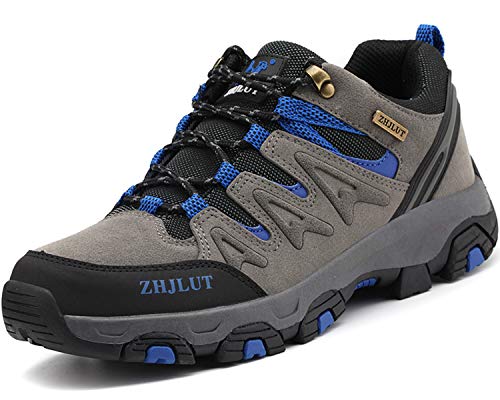 Lvptsh Zapatillas de Trekking para Hombre Botas de Montaña Zapatillas de Senderismo Calzado de Trekking Botas de Senderismo Antideslizantes AL Aire Libre Transpirable Sneakers,Gris,EU44