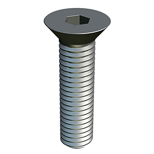 M5X10 Tornillo Allen Avellanado, Acero Inoxidable Tornillos de Cabeza Hexagonal Sujetador de Cabeza Plana, 5mm Tornillos Adecuados para Metal, Construcción, Instalación, Bricolaje (25 piezas)