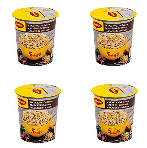 Maggi - Fideos instantáneos con crema y salsa de cerdo ahumada, 50 g, paquete de 4