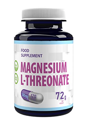 Magnesio L-Threonate 2000mg por dosis 120 cápsulas veganas, puro, sin rellenos