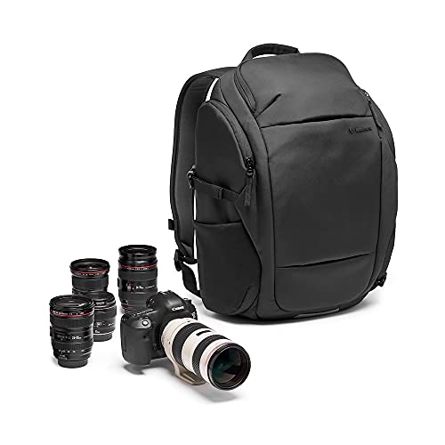 Manfrotto Advanced Travel III Mochila para Cámara y Portátil, Bolsa para Cámara Réflex/sin Espejo con Objetivos, Divisores Intercambiables, Soporte para Trípode, Bolsillo Expandible, Acceso Lateral