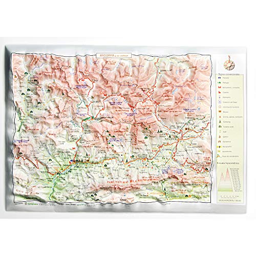 Mapa en relieve del Principado de Andorra: Escala 1:300.000