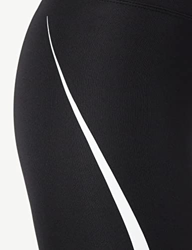 Marca Amazon - AURIQUE Mallas de Deporte Tiro Alto Mujer, Negro (Black/White), 40, Label:M