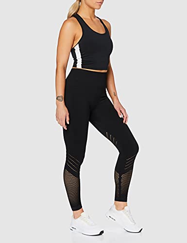 Marca Amazon - AURIQUE Mallas para Correr sin Costuras Mujer, Negro (Black), 38, Label:S