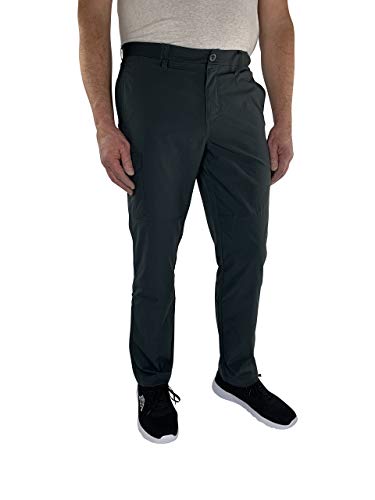 Marina del Rey - Pantalones de fericio para hombre, talla grande, con cintura elástica gris 3 mes