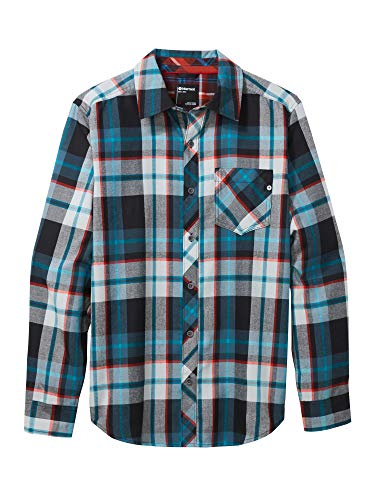 Marmot Anderson Lightweight Flannel Camisa para Exteriores de Manga Larga, Camisa de Senderismo, con protección UV, Transpirable, Hombre, Black, M