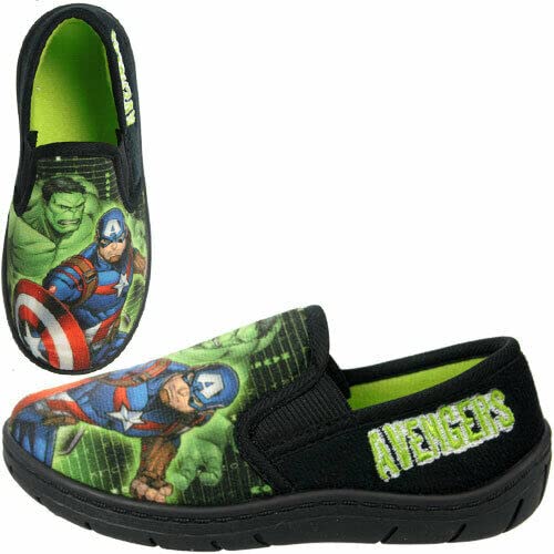 Marvel Zapatillas para niños Vengadores, verde, talla 10-3, Green, 2 UK