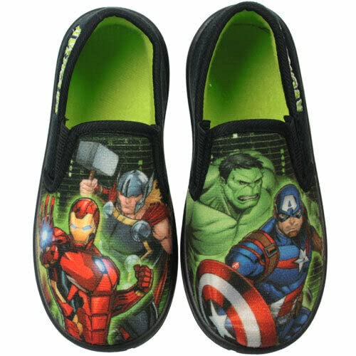 Marvel Zapatillas para niños Vengadores, verde, talla 10-3, Green, 2 UK