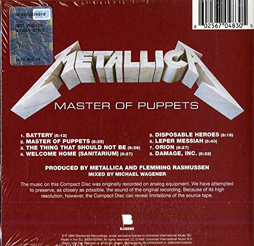 Master Of Puppets Remastered 2016