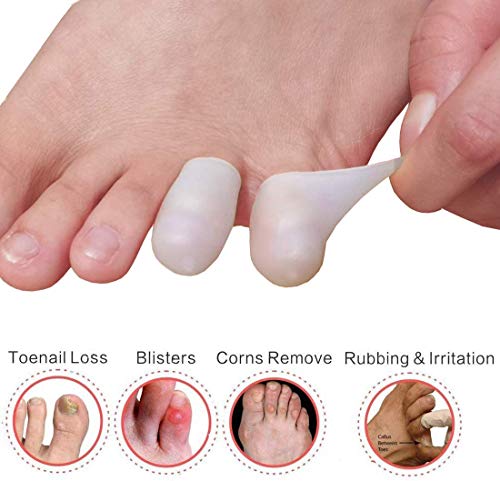 Mcvcoyh Pinky - Protectores para los dedos de los pies, 10 unidades, fundas de gel para los dedos de los pies pequeños para removedores de callos y callos y tratamiento de juanetes, uñas encarnadas