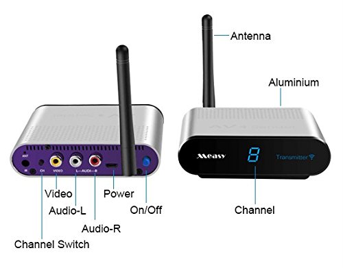 measy AV530 1000 pies TV Audio Video Transmisor y Receptor de Video, 5.8GHZ AV SD Transmisor y Receptor (AV530)