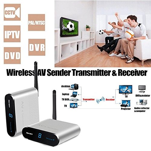 measy AV530 1000 pies TV Audio Video Transmisor y Receptor de Video, 5.8GHZ AV SD Transmisor y Receptor (AV530)