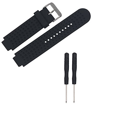 Meiruo Correa para Garmin Forerunner 25, Pulsera de Repuesto para Garmin Forerunner 25 (L-para Hombres(Negro))