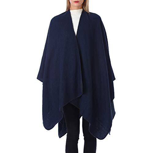 MEOKEY Poncho para Mujer de Invierno Cárdigan de Elegante Abrigada Calentito Diseño Casual Simple Manta Chal 150 x 130 CM