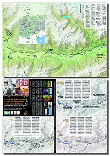 Merano 13-15/30 en la Vía Claudia Augusta - 3 mapas históricos de cada región + 1 mapa actual lleno de consejos de excursiones y experiencias de vacaciones - "4 mapas a través de los milenios"