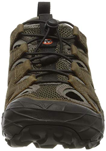 Merrell Choprock Leather Shandal, Zapatillas Impermeables para Hombre, Marrón (Cloudy/Gold), 43.5 EU